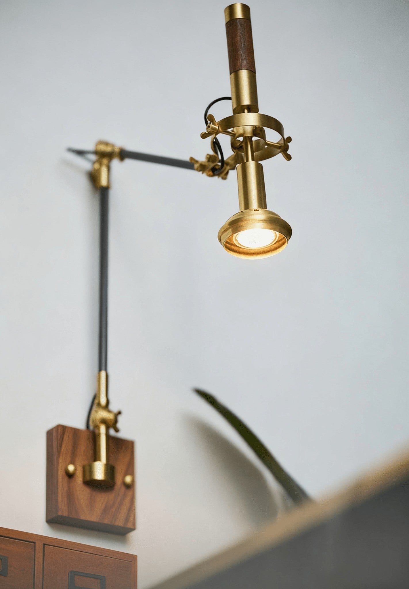 Thalia Adjustable Wood Wall Lamp