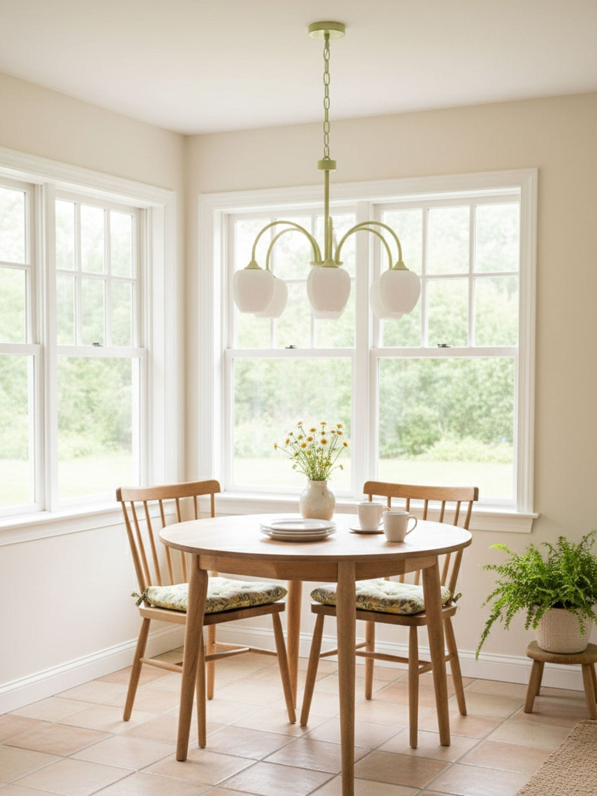 Tulip Matcha Glass Chandelier