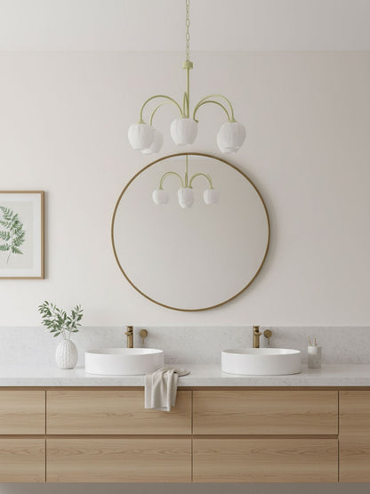 Tulip Matcha Glass Chandelier