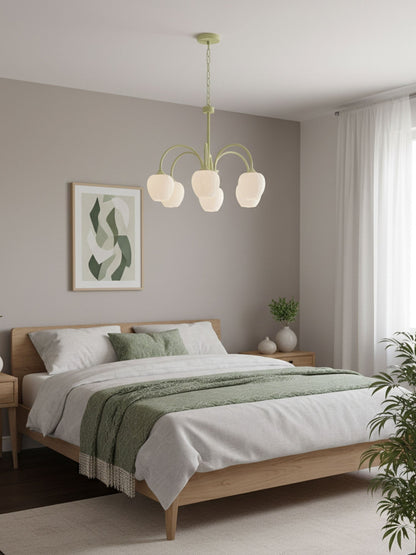 Tulip Matcha Glass Chandelier