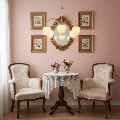 Tulip Matcha Glass Chandelier