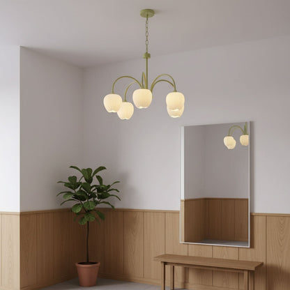 Tulip Matcha Glass Chandelier