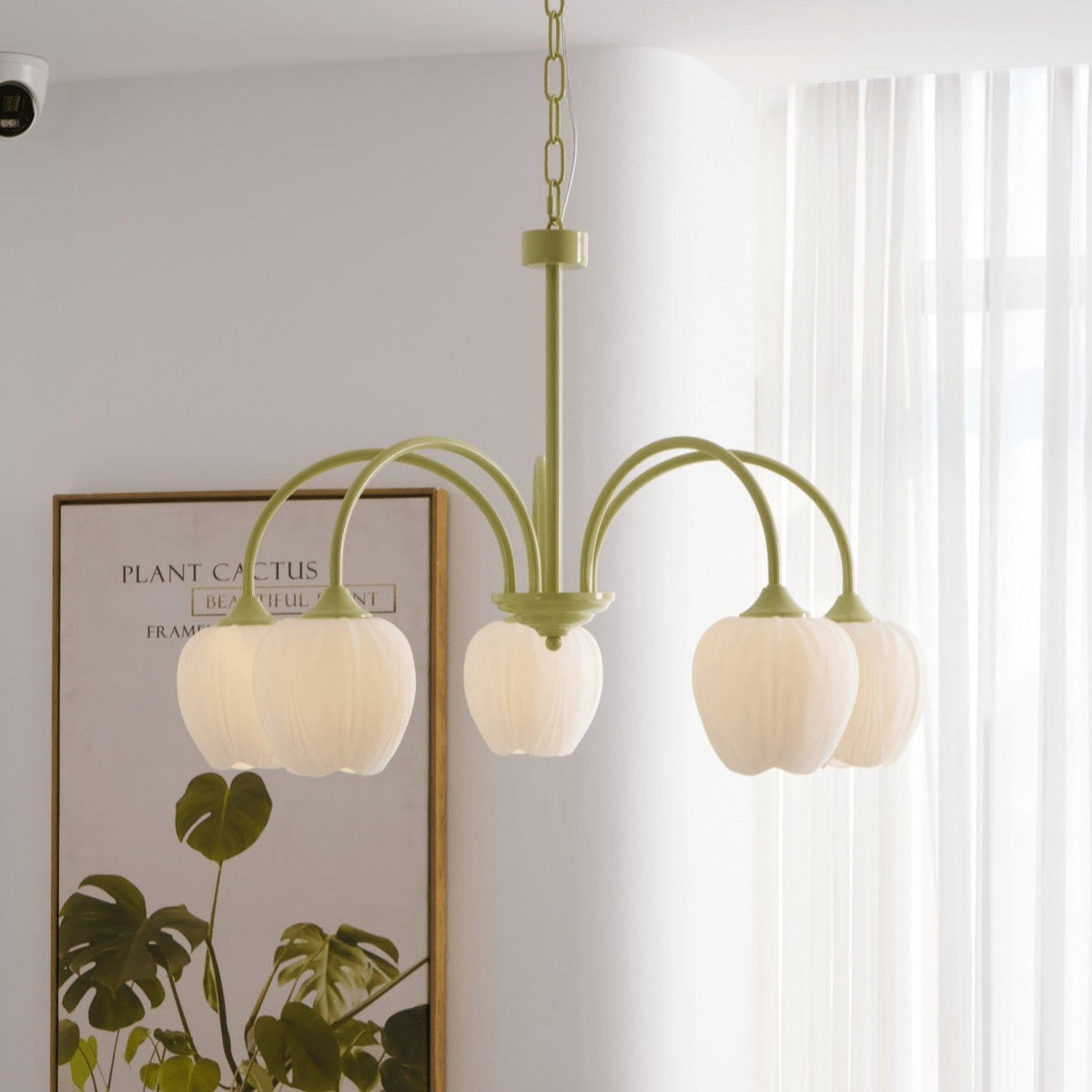 Tulip Matcha Glass Chandelier