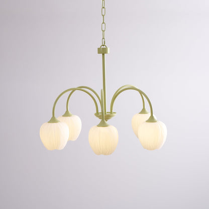 Tulip Matcha Glass Chandelier