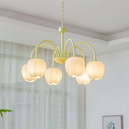 Tulip Matcha Glass Chandelier