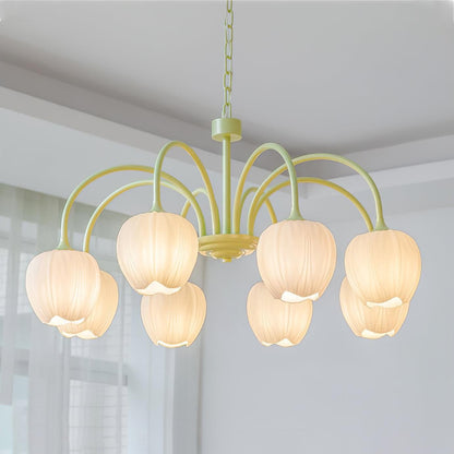 Tulip Matcha Glass Chandelier