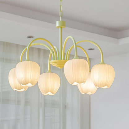 Tulip Matcha Glass Chandelier
