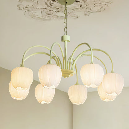 Tulip Matcha Glass Chandelier