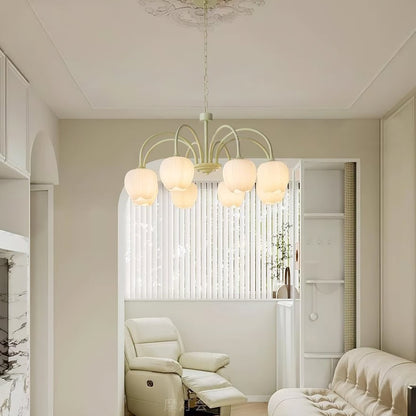 Tulip Matcha Glass Chandelier