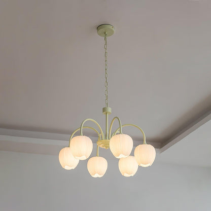 Tulip Matcha Glass Chandelier