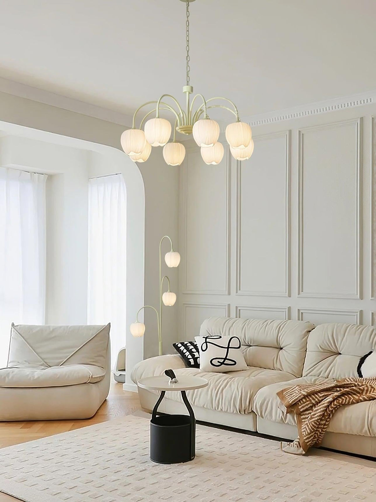 Tulip Matcha Glass Chandelier