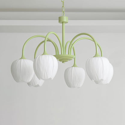 Tulip Matcha Glass Chandelier