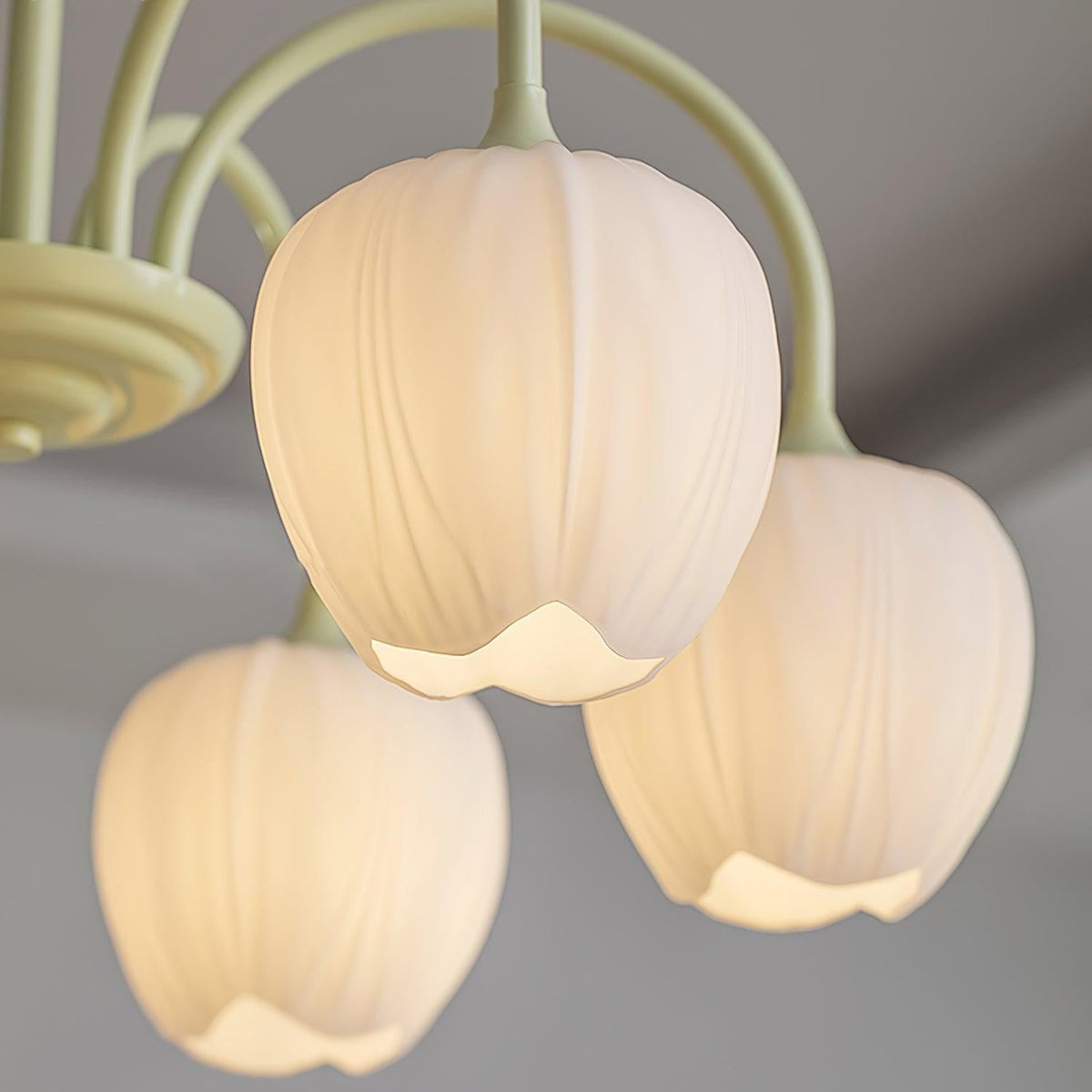 Tulip Matcha Glass Chandelier