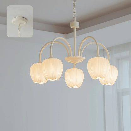 Tulip Matcha Glass Chandelier