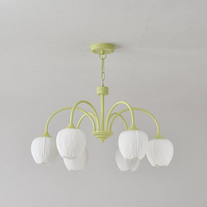 Tulip Matcha Glass Chandelier
