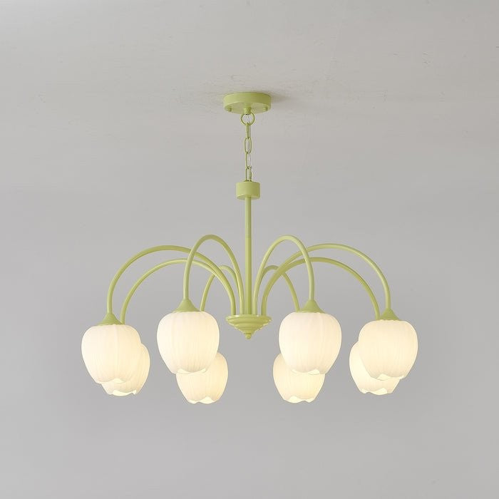 Tulip Matcha Glass Chandelier