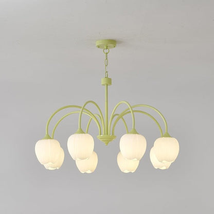 Tulip Matcha Glass Chandelier