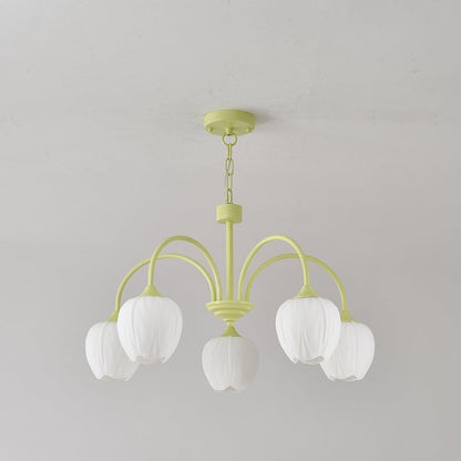 Tulip Matcha Glass Chandelier