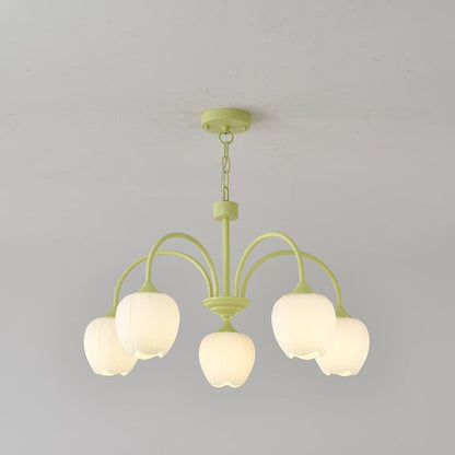 Tulip Matcha Glass Chandelier