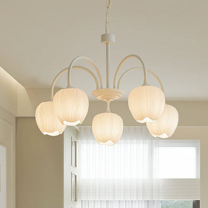 Tulip Matcha Glass Chandelier