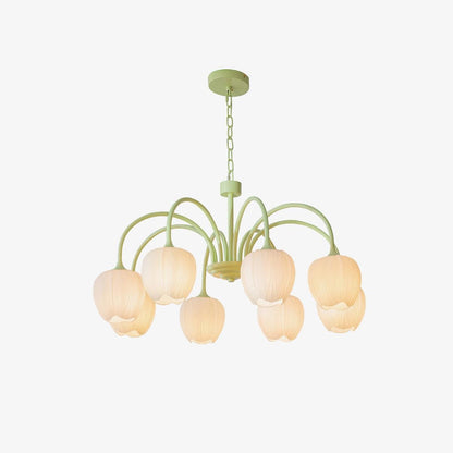 Tulip Matcha Glass Chandelier