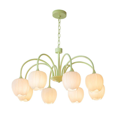 Tulip Matcha Glass Chandelier