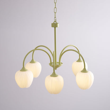 Tulip Matcha Glass Chandelier