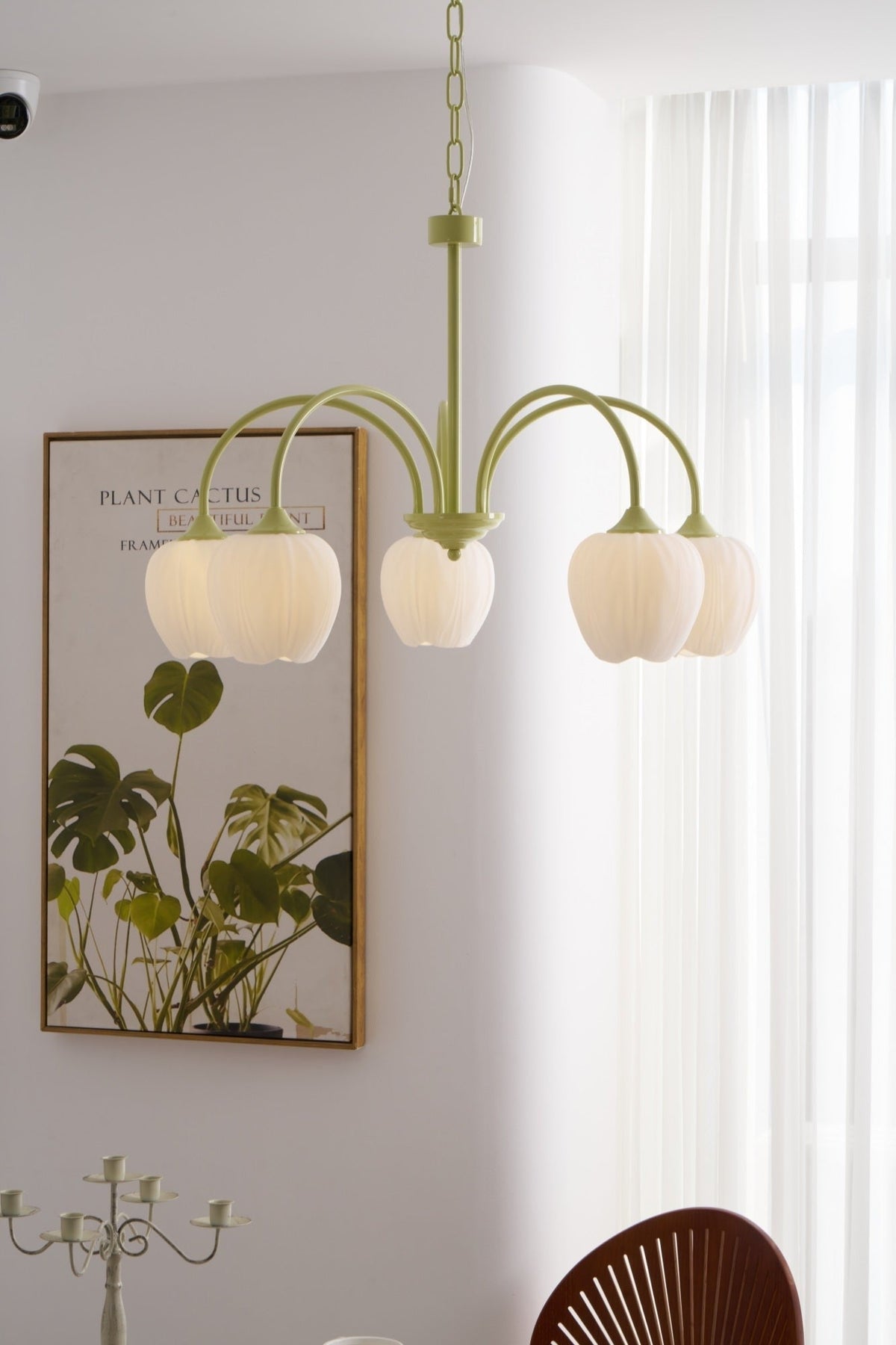 Tulip Matcha Glass Chandelier