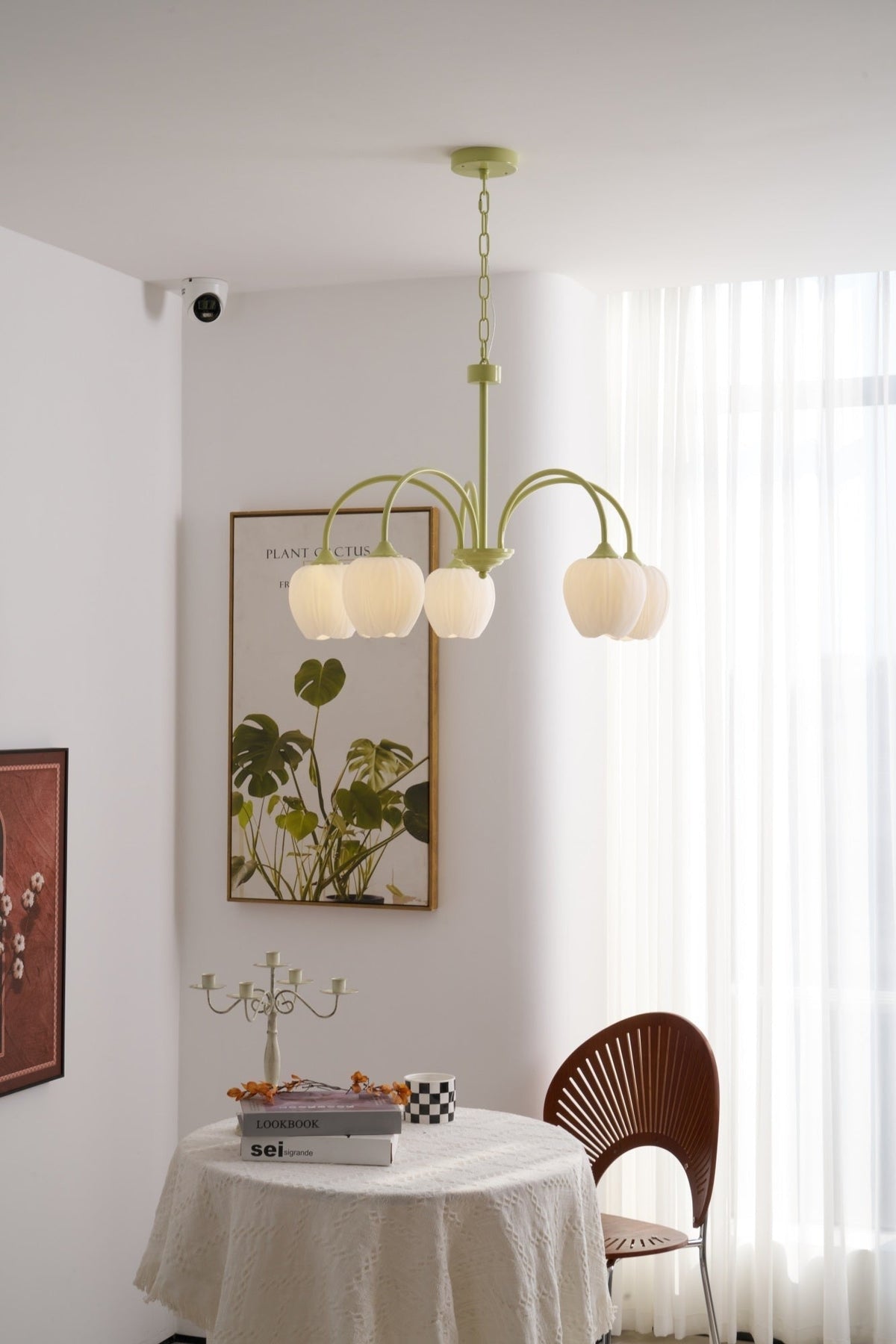 Tulip Matcha Glass Chandelier
