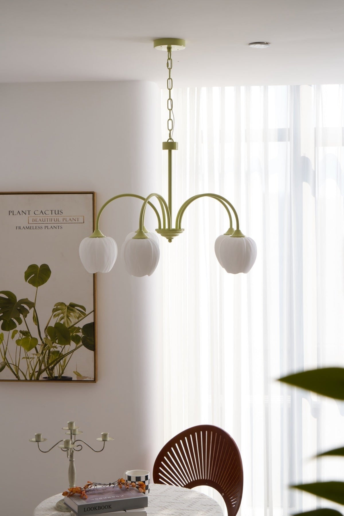 Tulip Matcha Glass Chandelier