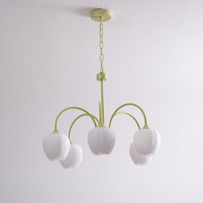 Tulip Matcha Glass Chandelier