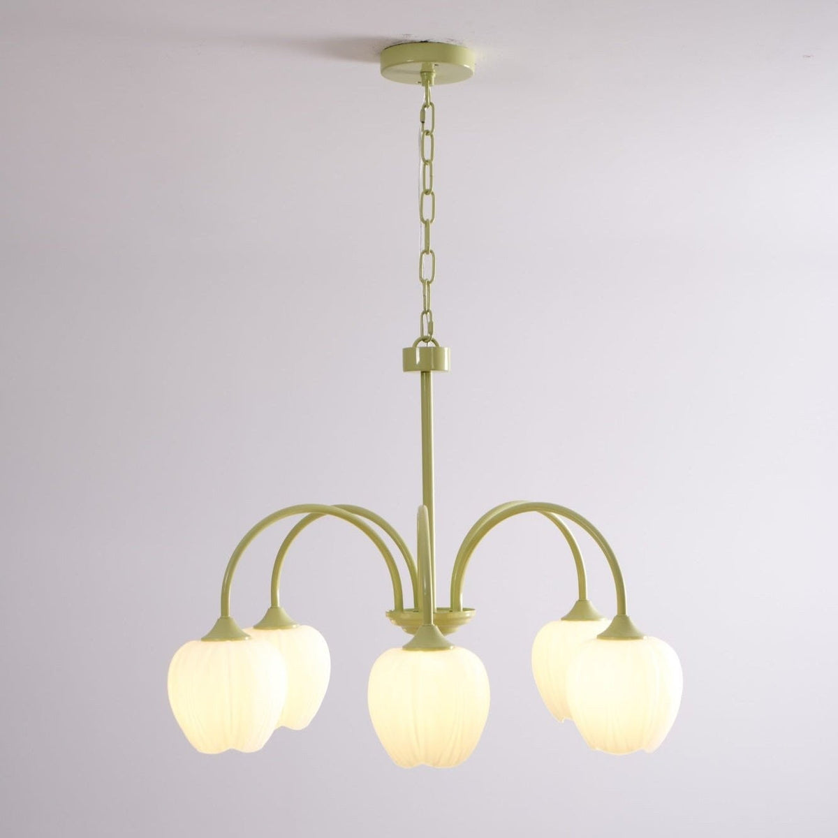 Tulip Matcha Glass Chandelier