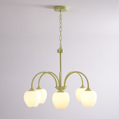 Tulip Matcha Glass Chandelier