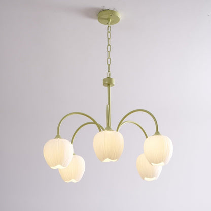 Tulip Matcha Glass Chandelier