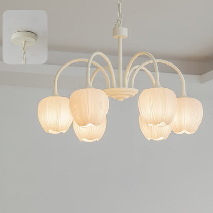 Tulip Matcha Glass Chandelier