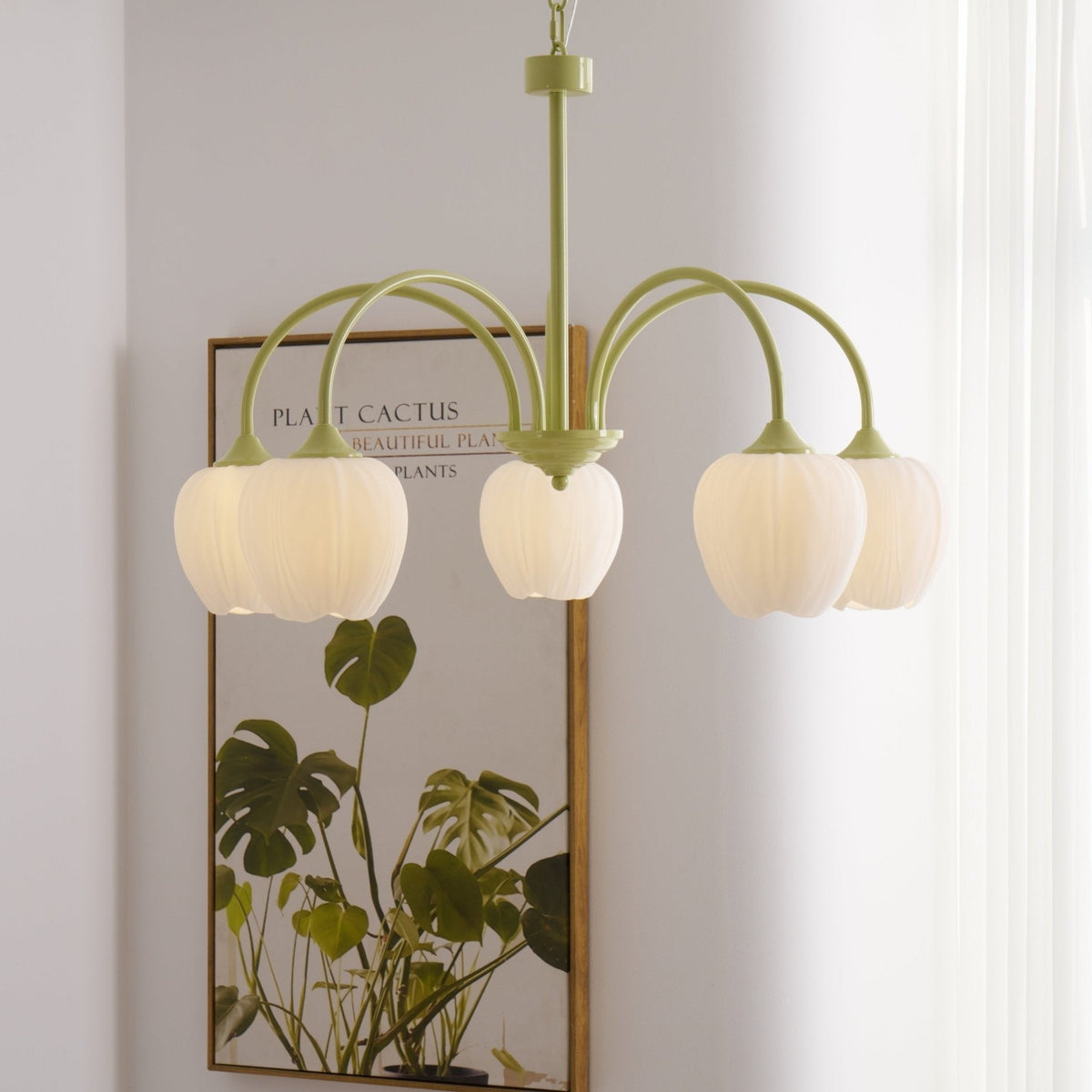 Tulip Matcha Glass Chandelier