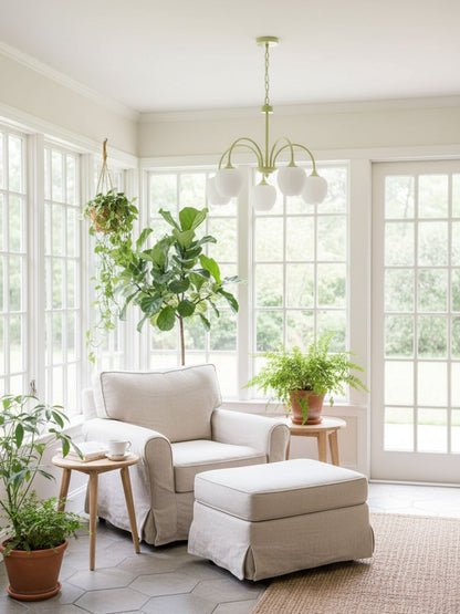 Tulip Matcha Glass Chandelier